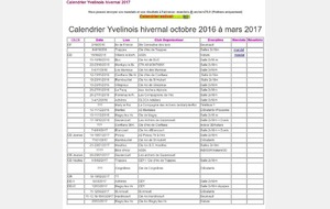 Calendrier hivernal 2016-2017