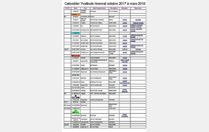 Calendrier hivernal 2017-2018