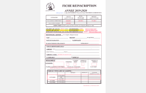 Bulletin de réinscription 2019-2020