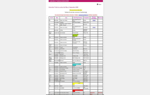 Calendrier estival 2020