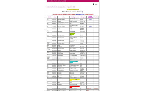 Calendrier estival 2020