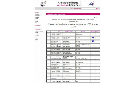 Calendrier hivernal 2021 - 2022